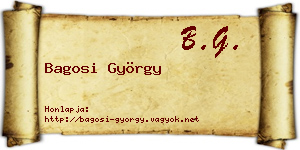 Bagosi György névjegykártya