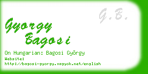 gyorgy bagosi business card